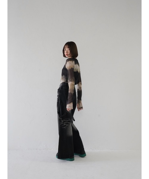 Uenui（ウニュイ）の「side belt tobi denim（デニムパンツ・レディース・ブラック・FREE）」の9枚目の写真