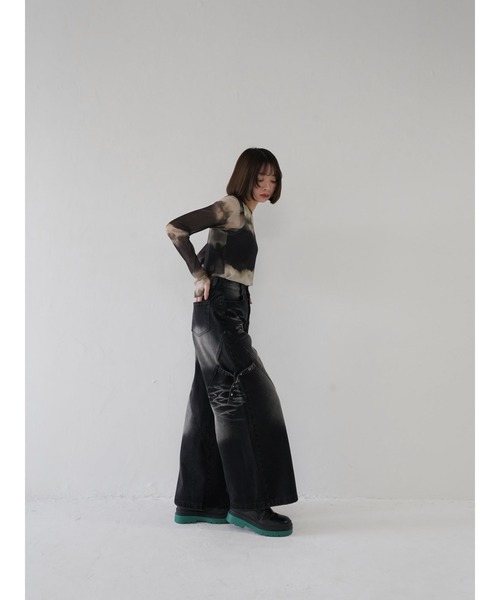 Uenui（ウニュイ）の「side belt tobi denim（デニムパンツ・レディース・ブラック・FREE）」の12枚目の写真
