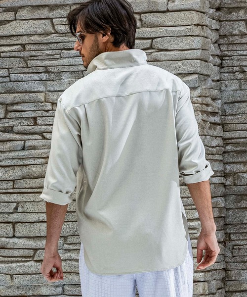 AKM Contemporary(エイケイエムコンテンポラリー)の「【WEB・直営店限定】AKM Contemporary(エイケイエムコンテンポラリー)スキッパープルオーバーシャツ 半袖シャツ シワ防止 イージーケア(シャツ/ブラウス・メンズ・ベージュ/ネイビー/サックスブルー/オフホワイト・S/M/L/XL/XXL)」の18枚目の写真