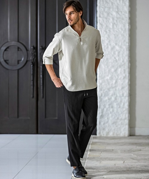 AKM Contemporary(エイケイエムコンテンポラリー)の「【WEB・直営店限定】AKM Contemporary(エイケイエムコンテンポラリー)スキッパープルオーバーシャツ 半袖シャツ シワ防止 イージーケア(シャツ/ブラウス・メンズ・ベージュ/ネイビー/サックスブルー/オフホワイト・S/M/L/XL/XXL)」の22枚目の写真