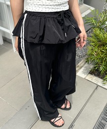 フリルデザイン ナイロンパンツ ダブルラインナイロンパンツ