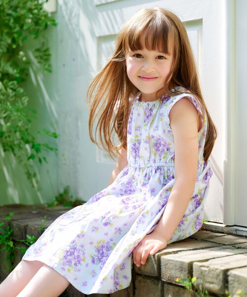 ANY（エニィ）の「総柄 サマーワンピース（ワンピース・キッズ・アイボリー系5/ブラック系3/ネイビー系7/ライラック系5/ピンク系3/サックスブルー系1/ネイビー系6・100/90/130/120/110）」の6枚目の写真