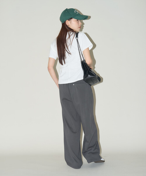 PUBLUX（パブリュクス）の「PUBLUX/パブリュクス ウエストシャーリングTシャツ　限定展開（Tシャツ/カットソー・レディース・イエロー/ピンク/オフホワイト/チャコールグレー・ﾌﾘ-）」の22枚目の写真