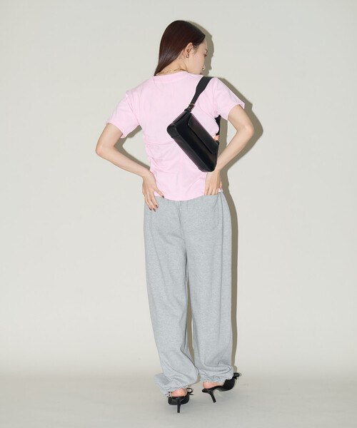 PUBLUX（パブリュクス）の「PUBLUX/パブリュクス ウエストシャーリングTシャツ　限定展開（Tシャツ/カットソー・レディース・イエロー/ピンク/オフホワイト/チャコールグレー・ﾌﾘ-）」の5枚目の写真