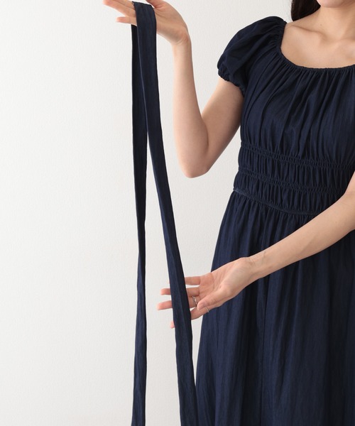 Lace Ladies(レースレディース)の「タイ付き付き パフスリーブ ギャザー ロング ワンピース(ワンピース・レディース・イエロー/ネイビー・FREE)」の20枚目の写真