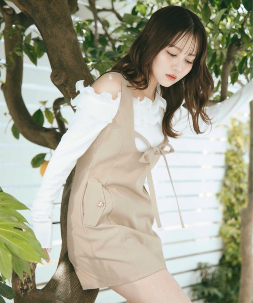 TITTY&CO.（ティティーアンドコー）の「リボンデザインミニワンピース（ワンピース・レディース・ブラック/ベージュ・FREE）」の20枚目の写真