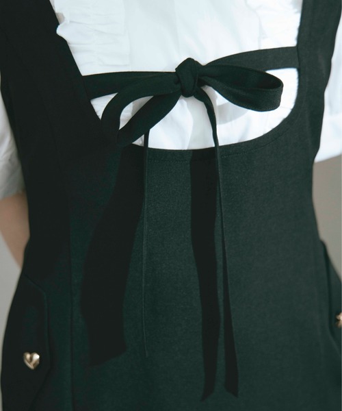 TITTY&CO.（ティティーアンドコー）の「リボンデザインミニワンピース（ワンピース・レディース・ブラック/ベージュ・FREE）」の11枚目の写真