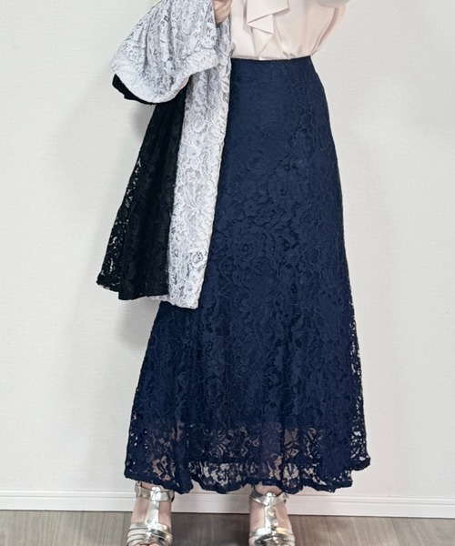 Coo+i（クーイ）の「総レーススカート（スカート・レディース・ネイビー/グレー/ブラック・M/L）」の7枚目の写真