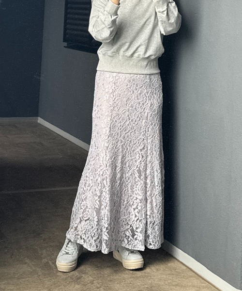Coo+i（クーイ）の「総レーススカート（スカート・レディース・ネイビー/グレー/ブラック・M/L）」の8枚目の写真