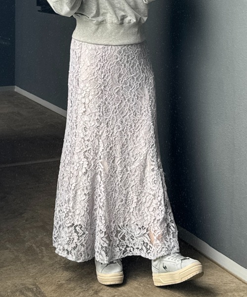 Coo+i（クーイ）の「総レーススカート（スカート・レディース・ネイビー/グレー/ブラック・M/L）」の9枚目の写真