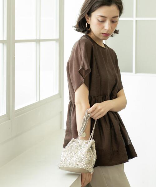 OPAQUE.CLIP（オペークドットクリップ）の「麻混シアーペプラムブラウス【洗濯機洗い可】（シャツ/ブラウス・レディース・パープル/ブルー系その他/ブラック/ブラウン系その他・38/40/42）」の18枚目の写真