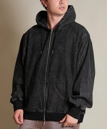 【ムラサキスポーツ限定】DEAR LAUREL/ディアローレル デニム パーカー ジャケット ジップアップ フーディー ウォッシュ加工 ヴィンテージ風 DENIM PARKA JK D25F-0105