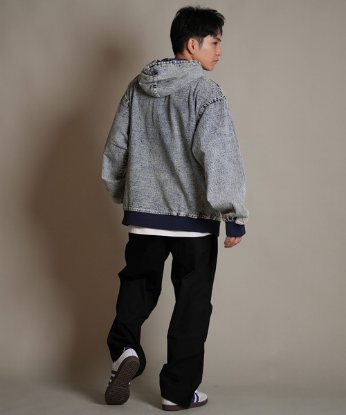 【ムラサキスポーツ限定】DEAR LAUREL/ディアローレル デニム パーカー ジャケット ジップアップ フーディー ウォッシュ加工 ヴィンテージ風 DENIM PARKA JK D25F-0105