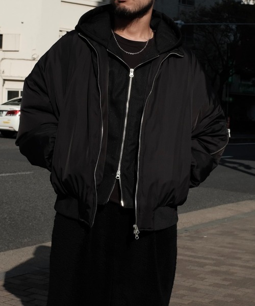 2AM(ツーエイエム)の「INTODUSK / DOUBLE BOMBER(MA-1・メンズ・ブラック・X-LARGE)」の3枚目の写真