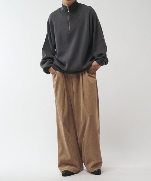 Lui's(ルイス)の「ウォッシャブルハーフZIPニット(ニット/セーター・メンズ・ブラウン/ホワイト/チャコールグレー/ブラック・S/M)」の9枚目の写真