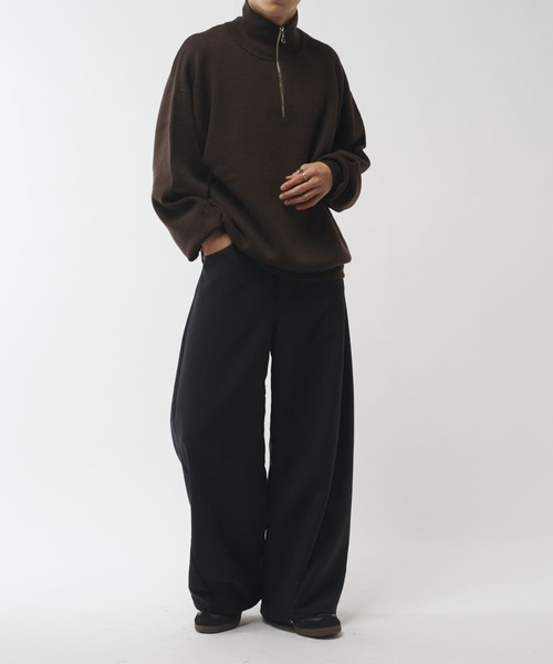 Lui's(ルイス)の「ウォッシャブルハーフZIPニット(ニット/セーター・メンズ・ブラウン/ホワイト/チャコールグレー/ブラック・S/M)」の11枚目の写真