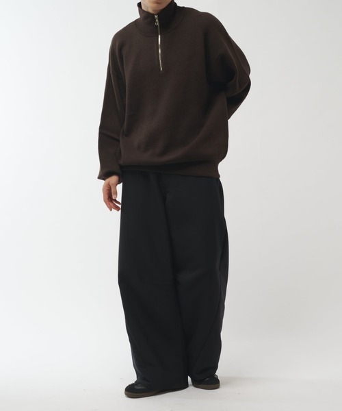 Lui's(ルイス)の「ウォッシャブルハーフZIPニット(ニット/セーター・メンズ・ブラウン/ホワイト/チャコールグレー/ブラック・S/M)」の12枚目の写真