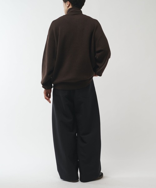 Lui's(ルイス)の「ウォッシャブルハーフZIPニット(ニット/セーター・メンズ・ブラウン/ホワイト/チャコールグレー/ブラック・S/M)」の13枚目の写真