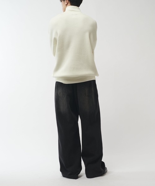 Lui's(ルイス)の「ウォッシャブルハーフZIPニット(ニット/セーター・メンズ・ブラウン/ホワイト/チャコールグレー/ブラック・S/M)」の6枚目の写真