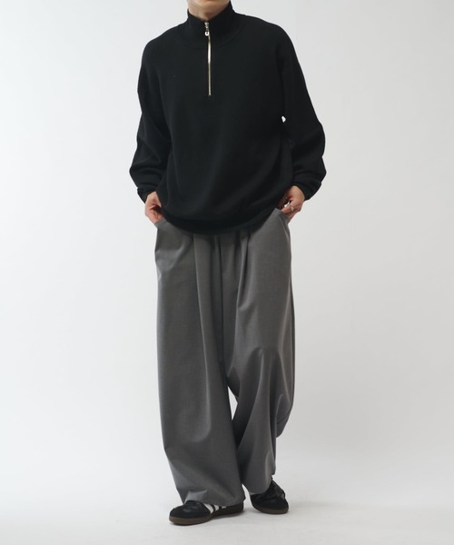 Lui's(ルイス)の「ウォッシャブルハーフZIPニット(ニット/セーター・メンズ・ブラウン/ホワイト/チャコールグレー/ブラック・S/M)」の7枚目の写真