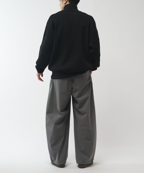 Lui's(ルイス)の「ウォッシャブルハーフZIPニット(ニット/セーター・メンズ・ブラウン/ホワイト/チャコールグレー/ブラック・S/M)」の8枚目の写真