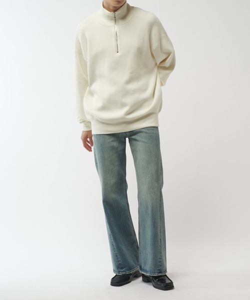 Lui's(ルイス)の「ウォッシャブルハーフZIPニット(ニット/セーター・メンズ・ブラウン/ホワイト/チャコールグレー/ブラック・S/M)」の15枚目の写真