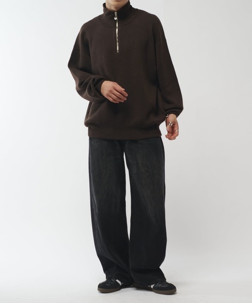Lui's(ルイス)の「ウォッシャブルハーフZIPニット(ニット/セーター・メンズ・ブラウン/ホワイト/チャコールグレー/ブラック・S/M)」の21枚目の写真