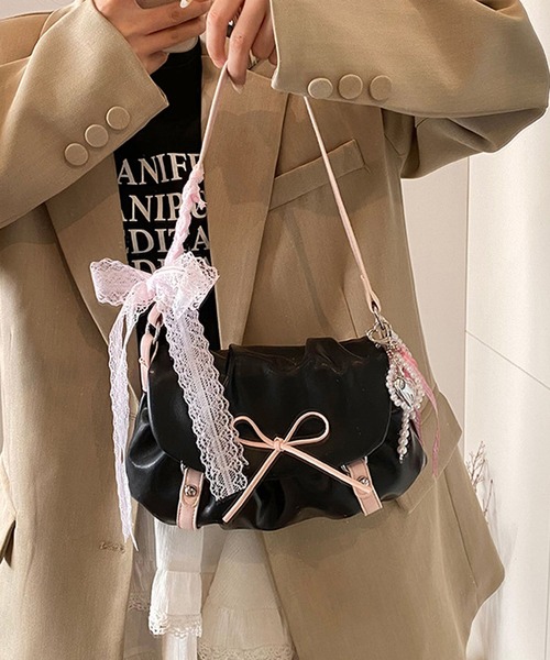 aimoha（アイモハ）の「リボンデコレーションショルダーバッグ（ショルダーバッグ・レディース・シルバー/ブラック/ピンク・FREE）」の20枚目の写真