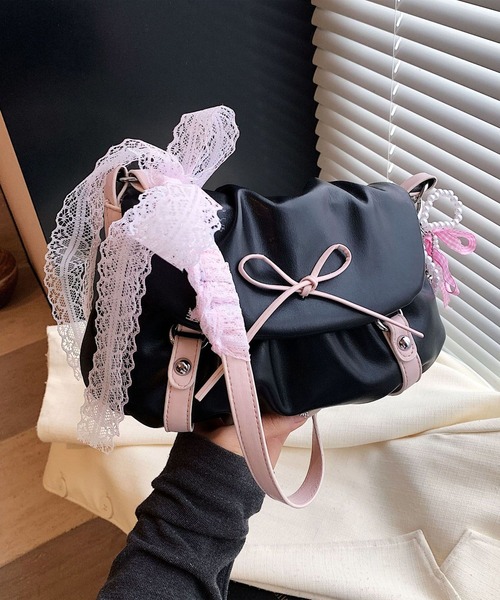 aimoha（アイモハ）の「リボンデコレーションショルダーバッグ（ショルダーバッグ・レディース・シルバー/ブラック/ピンク・FREE）」の14枚目の写真