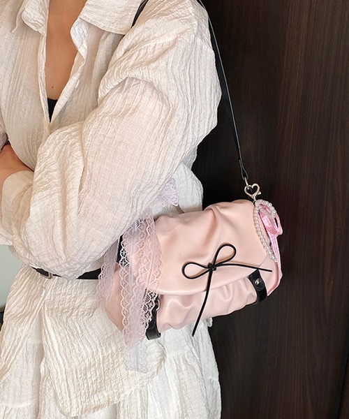 aimoha（アイモハ）の「リボンデコレーションショルダーバッグ（ショルダーバッグ・レディース・シルバー/ブラック/ピンク・FREE）」の13枚目の写真