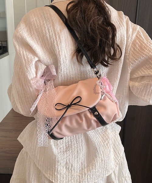 aimoha（アイモハ）の「リボンデコレーションショルダーバッグ（ショルダーバッグ・レディース・シルバー/ブラック/ピンク・FREE）」の11枚目の写真