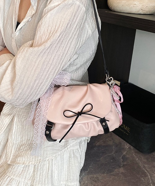 aimoha（アイモハ）の「リボンデコレーションショルダーバッグ（ショルダーバッグ・レディース・シルバー/ブラック/ピンク・FREE）」の9枚目の写真