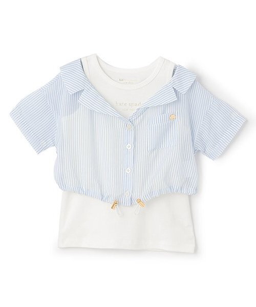 kate spade new york kids（ケイトスペードニューヨーク）の「トドラー シアーシャツ&タンクトップセット（シャツ/ブラウス・キッズ・サックスブルー/ブラック・120cm/130cm）」の2枚目の写真