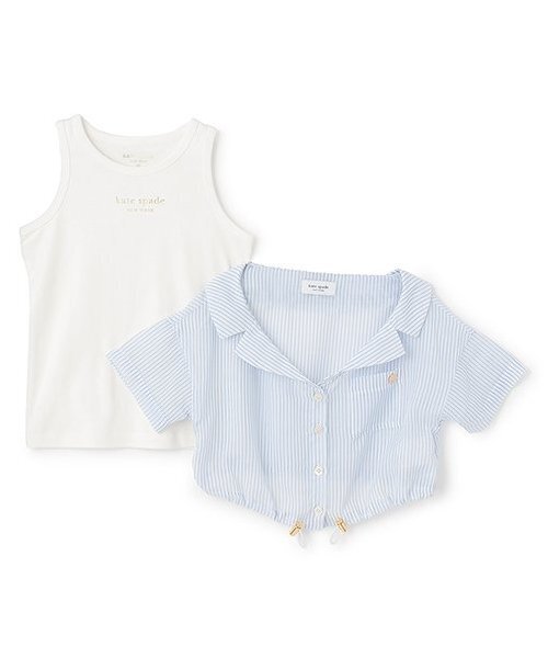 kate spade new york kids（ケイトスペードニューヨーク）の「トドラー シアーシャツ&タンクトップセット（シャツ/ブラウス・キッズ・サックスブルー/ブラック・120cm/130cm）」の4枚目の写真