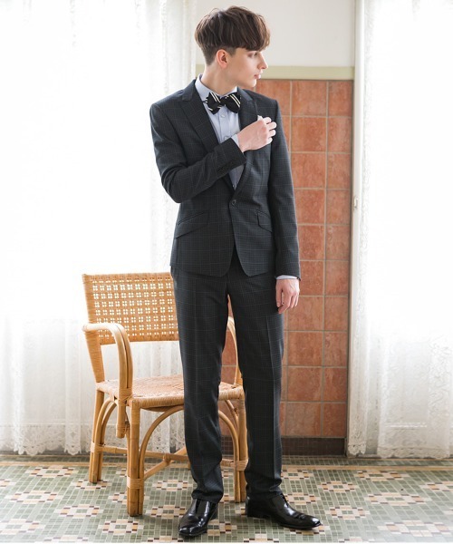 Buffalo Bobs（バッファローボブズ）の「BRIGHT GRID(ブライト グリッド)グリッドチェック 1B スーツ（スーツセット・メンズ・グレー・1/S/2/M/3/L/4(LL)）」の2枚目の写真