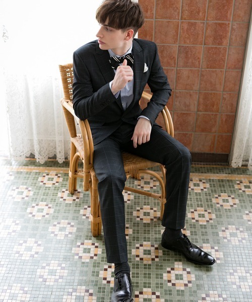 Buffalo Bobs（バッファローボブズ）の「BRIGHT GRID(ブライト グリッド)グリッドチェック 1B スーツ（スーツセット・メンズ・グレー・1/S/2/M/3/L/4(LL)）」の4枚目の写真