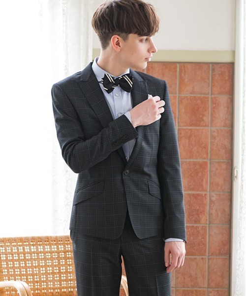 Buffalo Bobs（バッファローボブズ）の「BRIGHT GRID(ブライト グリッド)グリッドチェック 1B スーツ（スーツセット・メンズ・グレー・1/S/2/M/3/L/4(LL)）」の3枚目の写真