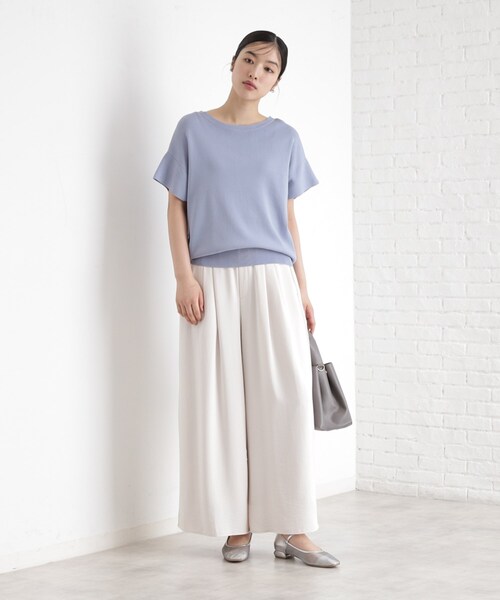 THE SHOP TK (ザ ショップ ティーケー )の「タックワイドパンツ【UV/洗濯機OK/セットUP可】(その他パンツ・レディース・ベージュ/ネイビー/アイボリー・12/13)」の6枚目の写真