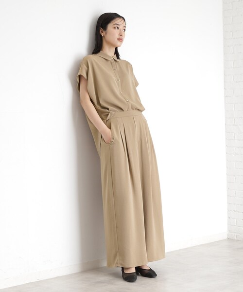 THE SHOP TK (ザ ショップ ティーケー )の「タックワイドパンツ【UV/洗濯機OK/セットUP可】(その他パンツ・レディース・ベージュ/ネイビー/アイボリー・12/13)」の15枚目の写真