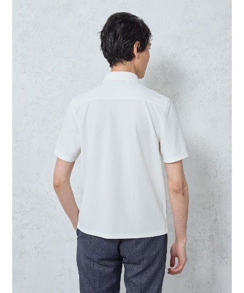 CHANEL BOUTIQUE ホワイト 半袖ポロシャツ オフィT／ポロシャツ／半袖／ウォッシャブル／プレーティング