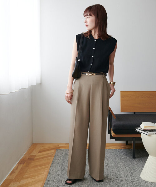 セール】【＠yuyukekelife企画】ベルト付き欲張りストレートタック