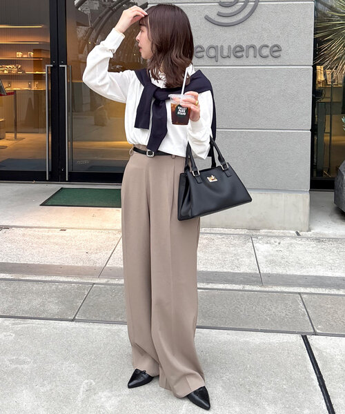 セール】【＠yuyukekelife企画】ベルト付き欲張りストレートタック