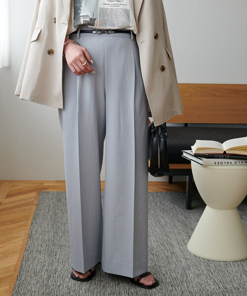 セール】【＠yuyukekelife企画】ベルト付き欲張りストレートタック