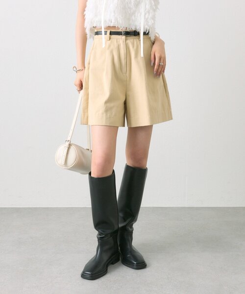 黒いキュロット ベルト付き サイドポケット ramorty-11.jpg