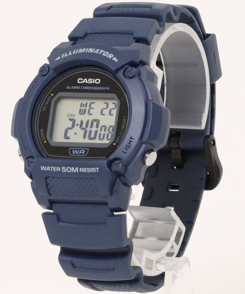 CASIO(カシオ)の「CASIO カシオ/ デジタル腕時計 5気圧防水 LEDライト 軽量 樹脂バンド ユニセックス /// Wシリーズ(デジタル腕時計・メンズ・ネイビー/オフホワイト/グリーン/ブラック/ブルー系その他/ブルー/グレー・FREE)」の7枚目の写真
