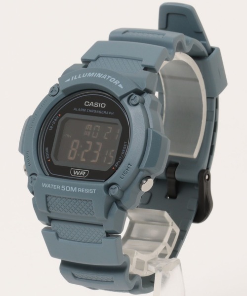 CASIO(カシオ)の「CASIO カシオ/ デジタル腕時計 5気圧防水 LEDライト 軽量 樹脂バンド ユニセックス /// Wシリーズ(デジタル腕時計・メンズ・ネイビー/オフホワイト/グリーン/ブラック/ブルー系その他/ブルー/グレー・FREE)」の5枚目の写真