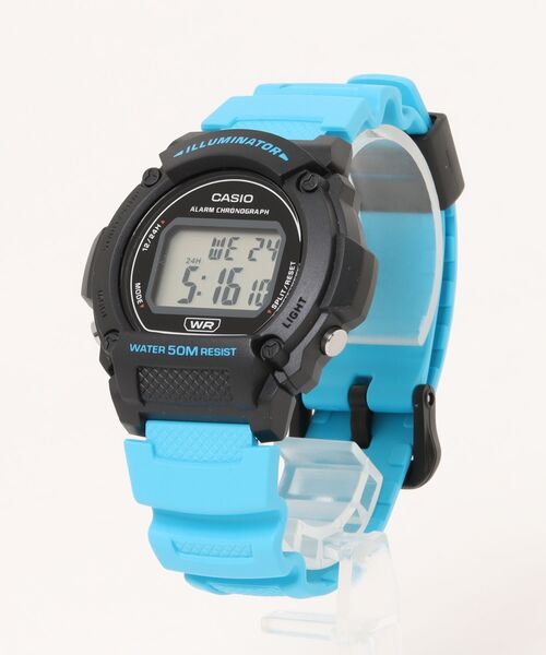 CASIO(カシオ)の「CASIO カシオ/ デジタル腕時計 5気圧防水 LEDライト 軽量 樹脂バンド ユニセックス /// Wシリーズ(デジタル腕時計・メンズ・ネイビー/オフホワイト/グリーン/ブラック/ブルー系その他/ブルー/グレー・FREE)」の10枚目の写真
