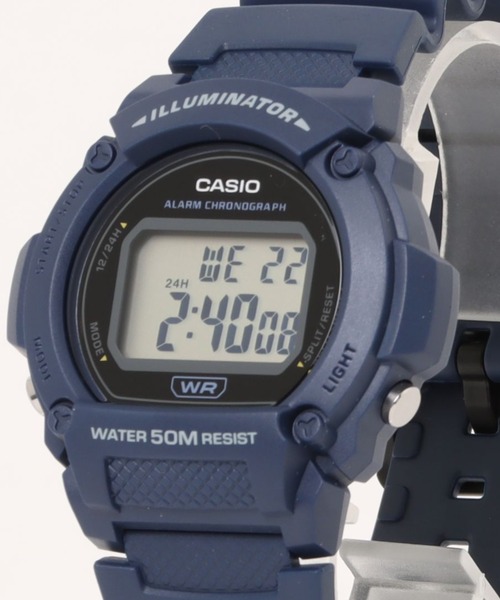 CASIO(カシオ)の「CASIO カシオ/ デジタル腕時計 5気圧防水 LEDライト 軽量 樹脂バンド ユニセックス /// Wシリーズ(デジタル腕時計・メンズ・ネイビー/オフホワイト/グリーン/ブラック/ブルー系その他/ブルー/グレー・FREE)」の12枚目の写真
