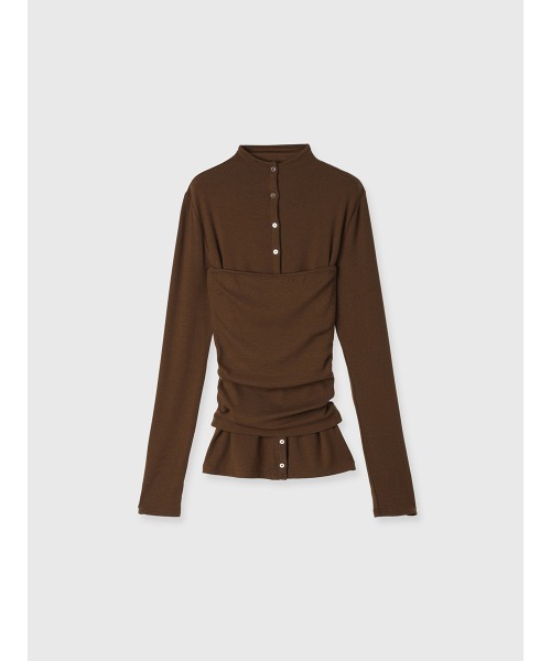 テンセルウールレイヤーカットトップス（Tシャツ/カットソー）｜anuans