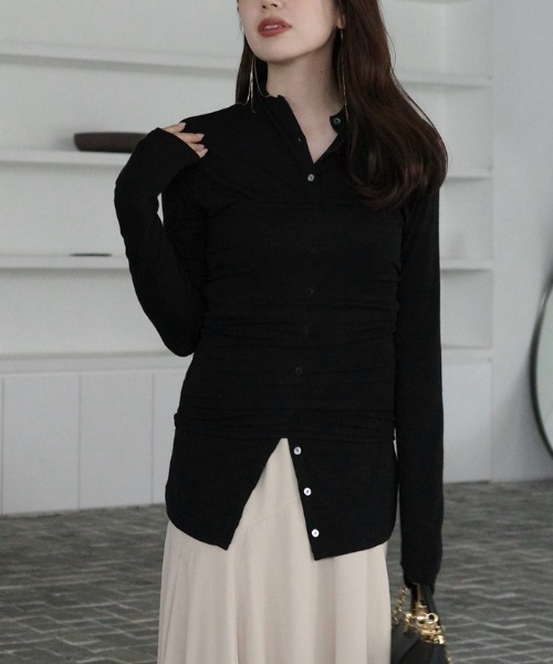 セール】テンセルウールレイヤーカットトップス（Tシャツ/カットソー